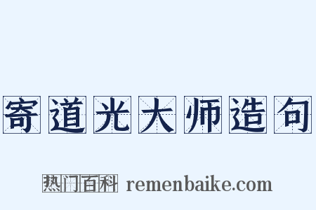 寄道光大师造句是什么意思的图片